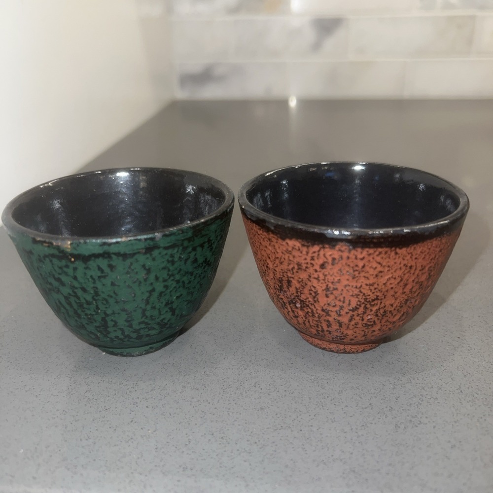 2 VTG Japanese Ironware Tea Cups, Very Heavy